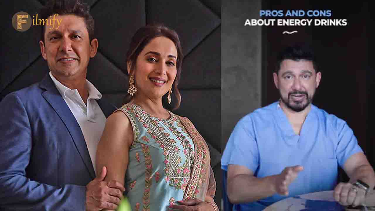 Madhuri Dixit shares a video of her husband explaining about energy drinks