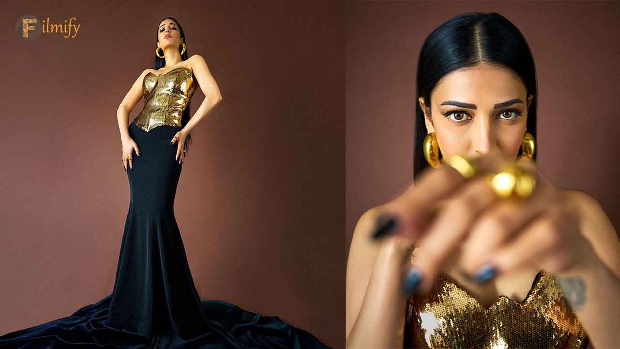 Shruti Haasan slays in a black and gold gown!