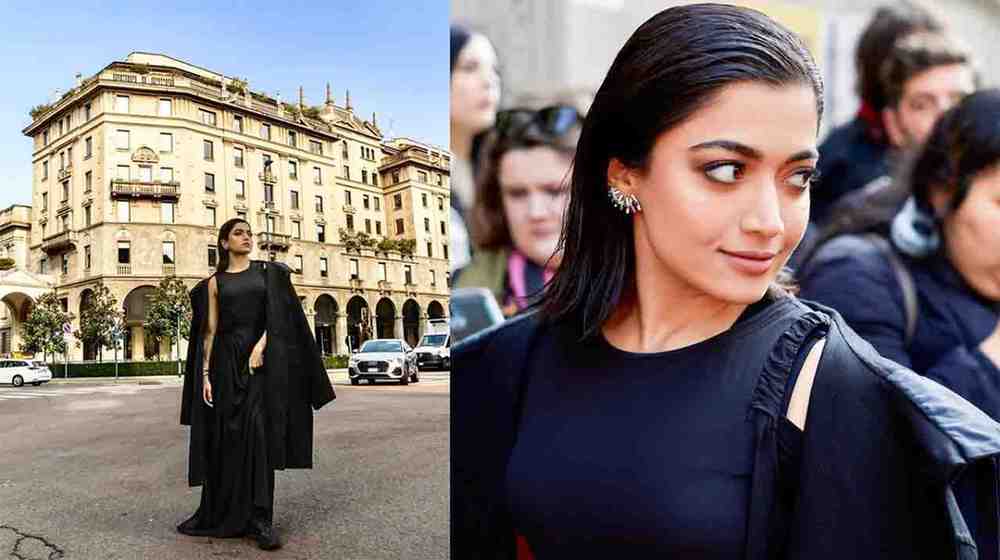 Rashmika Mandanna@ Black Dress looks hot & Gorgeous in these latest pictures