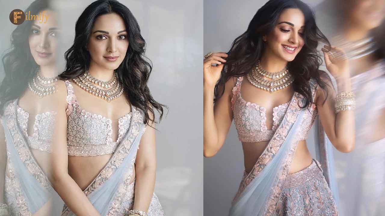 Kiara Advani glittering rose glow in a lehenga
