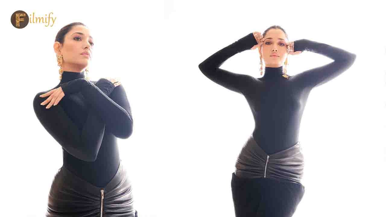 Tamannah bhatia flaunts her curves in black